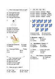 English Worksheet: 4th grade test 