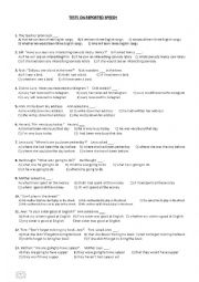 English Worksheet: Multiple choice tests on Reported Speech