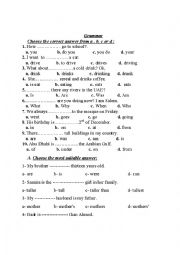 English Worksheet: Grammar exercises