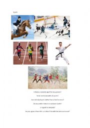 English Worksheet: Sports: speaking activity