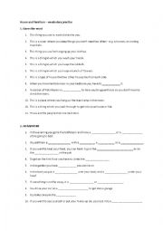 English Worksheet: House and furniture vocabulary practice