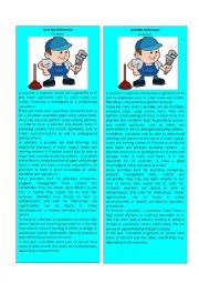 English Worksheet: Information Gap Plumber 1/3 ( Spot the Difference)