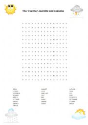 Weather , months and seasons wordsearch