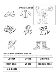 English Worksheet: SPRING CLOTHES