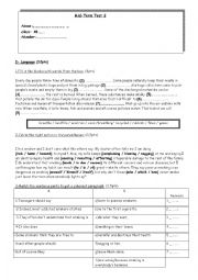 Mid-Term Test 2 9th Form Language