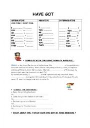 English Worksheet: Have got