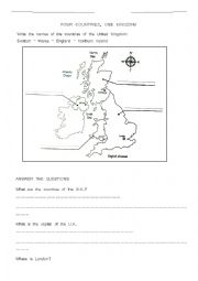 English Worksheet: Four countries, one kingdom