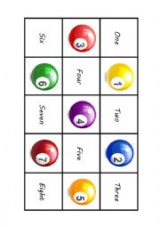 Numbers memory game (1-20)