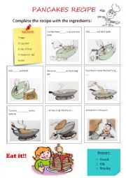 English Worksheet: Pancakes Recipe