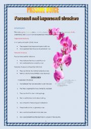 English Worksheet: PASSIVE VOICE-PERSONAL AND IMPERSONAL STRUCTURE