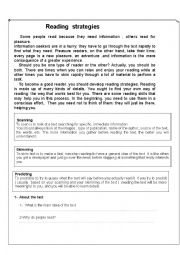 English Worksheet: Reading strategies