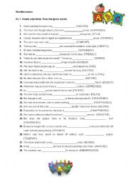 English Worksheet: Wordformation