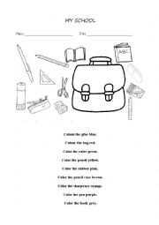 English Worksheet: my school