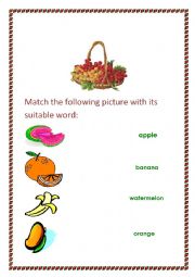 English Worksheet: Fruit Worksheet