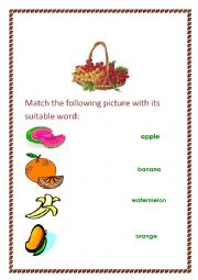 English Worksheet: Fruit Worksheet