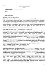 English Worksheet: grammar eam 2nd year