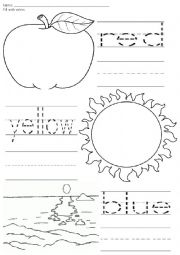 English Worksheet: colors