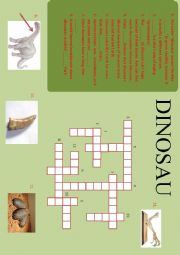 English Worksheet: Dinosaur crossword