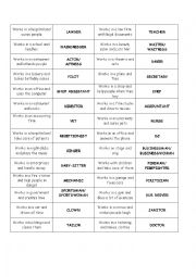 English Worksheet: jobs game 