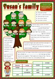 English Worksheet: Susans family - reading