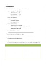 English Worksheet: Reading: all about aperitifs