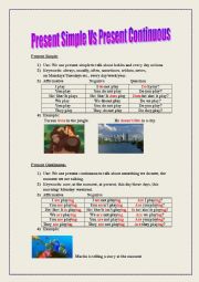 English Worksheet: Present Simple Vs Present Continuous 