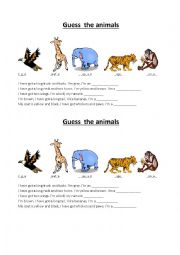 English Worksheet: Guess the animals