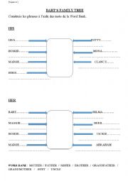 English Worksheet: BARTS FAMILY TREE