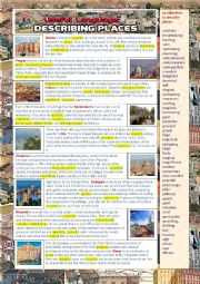 English Worksheet: Useful language: Describing Places