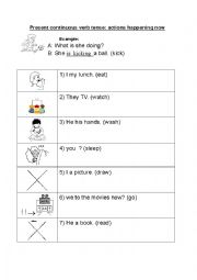 English Worksheet: Present continuous worksheet