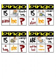 English Worksheet: Present Continuous- Super Bingo  Game(1/2)