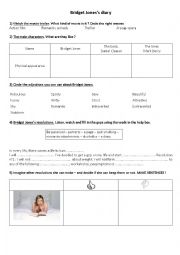 Bridget Jones Diary Movie Trailer Worksheet