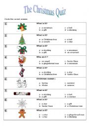 English Worksheet: Christmas quiz