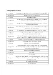 English Worksheet: Joining a private library