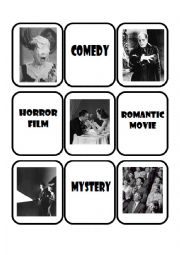 English Worksheet: Movies Old Maid/Match Cards