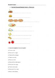 English Worksheet: there is / there are in my fridge 