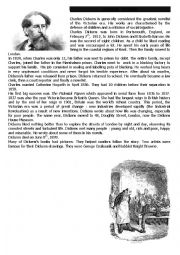 English Worksheet: Charles Dickens s biography