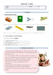 English Worksheet: School