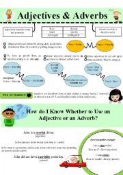 English Worksheet: Adjectives & Adverbs!