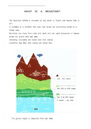 English Worksheet: A mountain