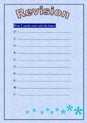 English Worksheet: my abc words - revision 