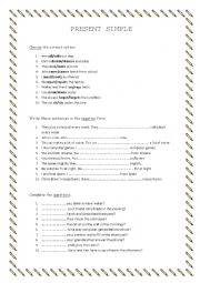 English Worksheet: Present Simple