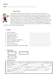 English Worksheet: LETS READ AND WRITE!