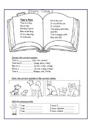 English Worksheet: Tom;s Pet