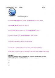 English Worksheet: Save the planet Vocabulary test