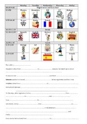 English Worksheet: Bills timetable