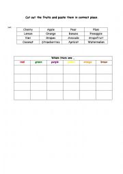 English Worksheet: Fruits