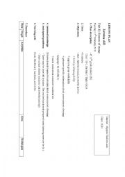 English Worksheet: Lesson plan