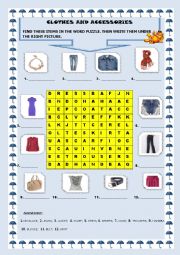 English Worksheet: CLOTHES 