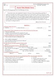 English Worksheet: a test